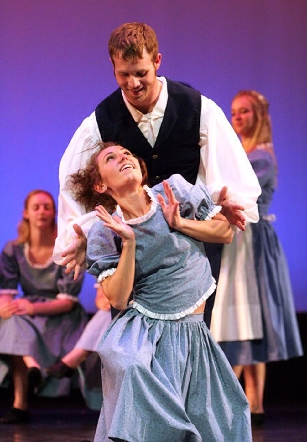 Blocking: the process and record of where action takes place on the stage.