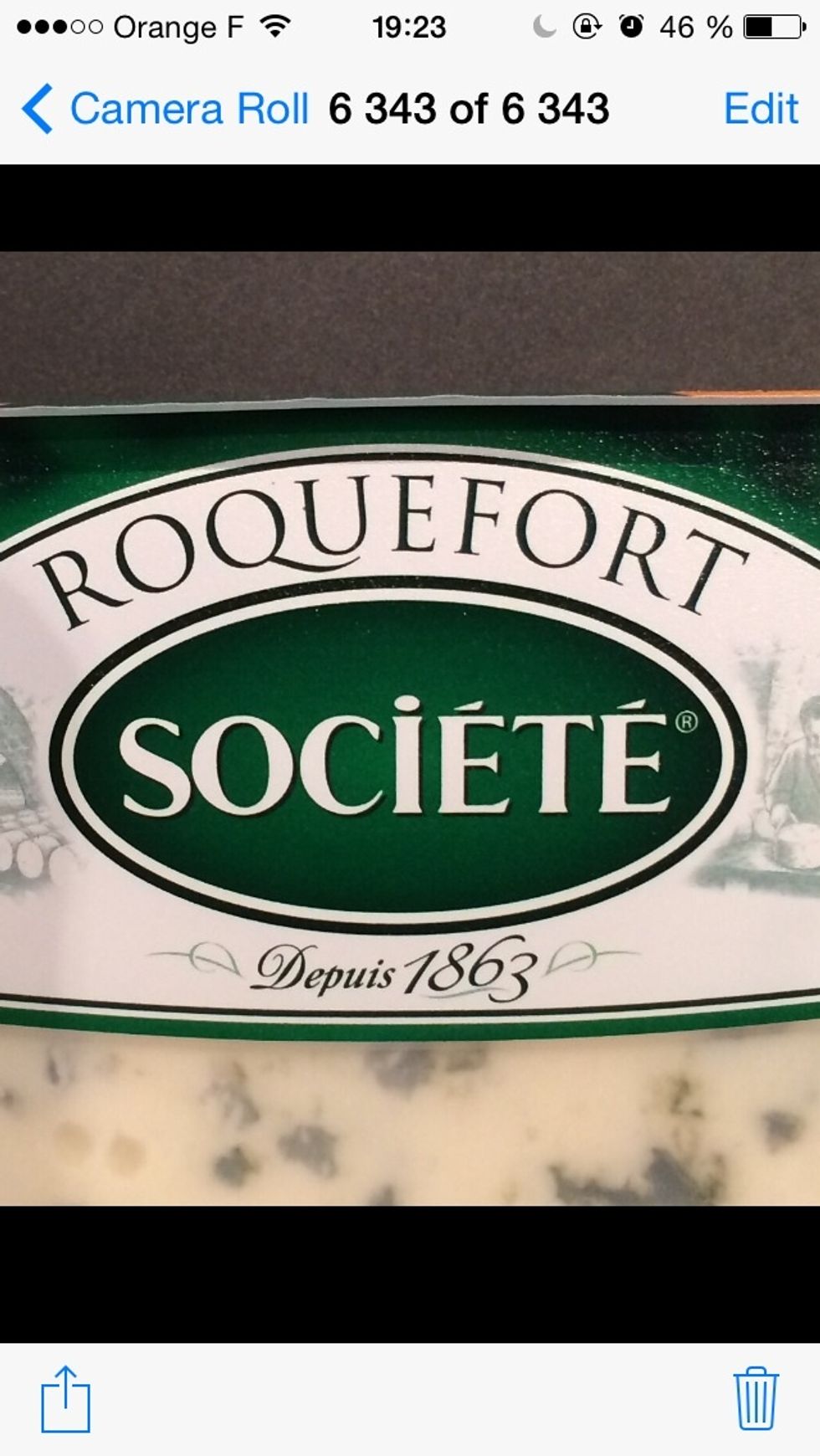 Blue cheese. Here I am using Roquefort. But any blue cheese will b good. And if one prefers feta or goat cheese, it will work fine