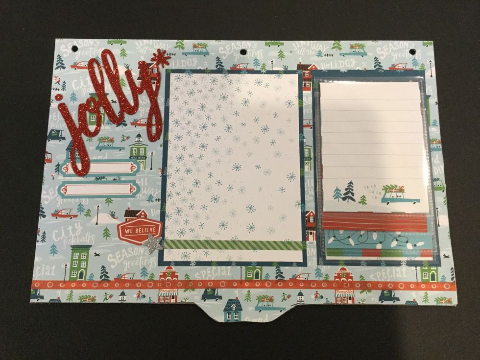 Blue Christmas Tree Mat- 4 X 6, Blue Snowflake- 3 3/4 X 5 3/4. Blue Christmas Tree- 3 1/2 X 6, layer flip flaps with cards and left over paper!