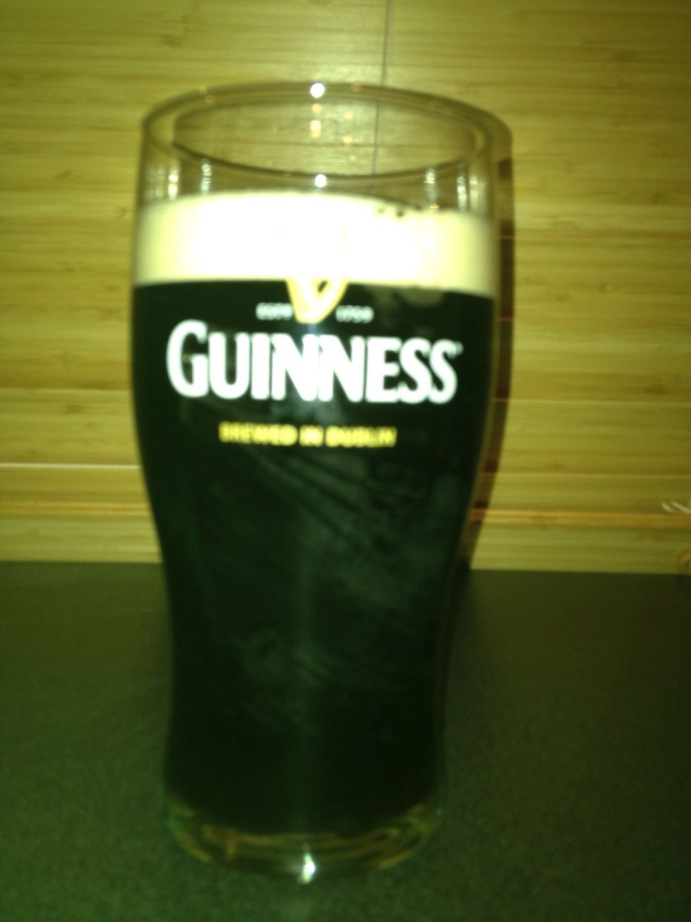 Blurry, but the point is: I like to let mine settle and then drink it. Guinness has lots of flavor layers, and they all rock. This is not to be chugged, this is to be savored and appreciated.