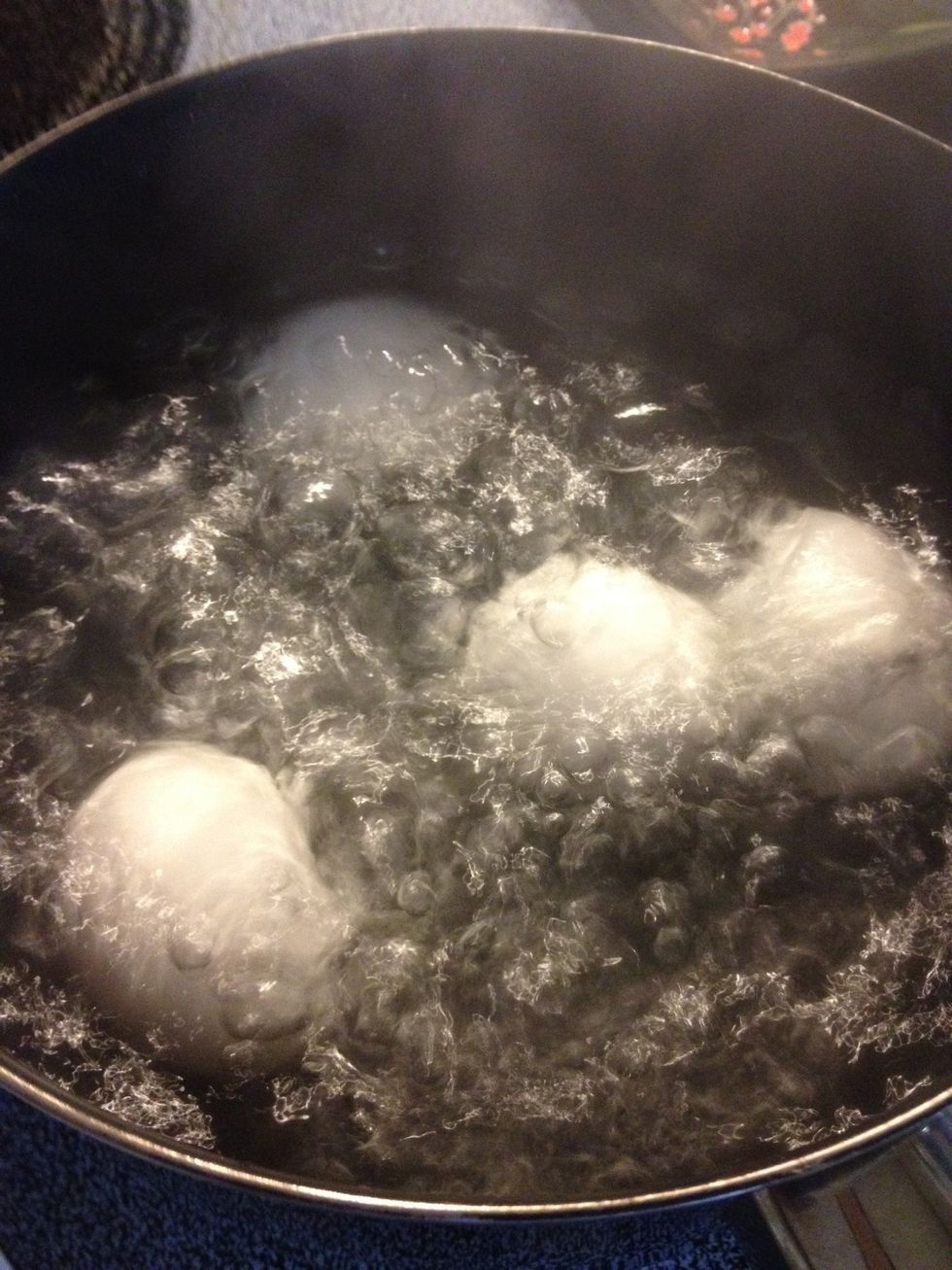 Boil 4 large eggs