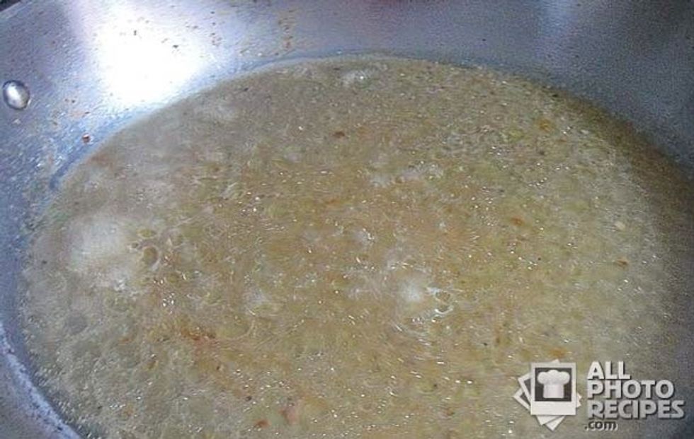 Boil 6 to 8 cups broth (2 cups per person) and keep hot on stove
