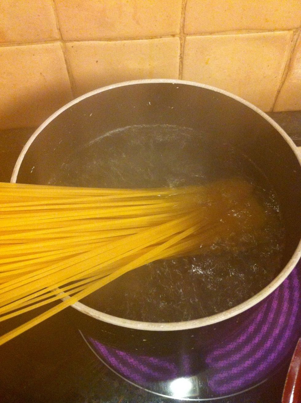 Boil and salt the water and add the pasta