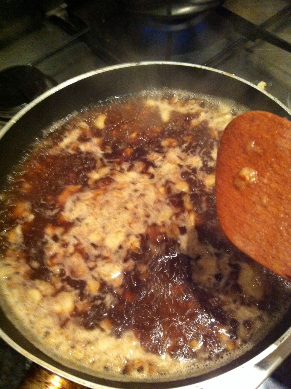 Boil, boil, boil for about 7mins stirring frequently. After the 7mins is up, take a teaspoon and check the consistency and have a taste! Remember it WILL thicken on standing