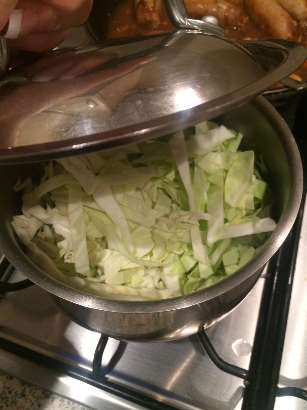 Boil cabbage in some salted water for a few minutes until soft