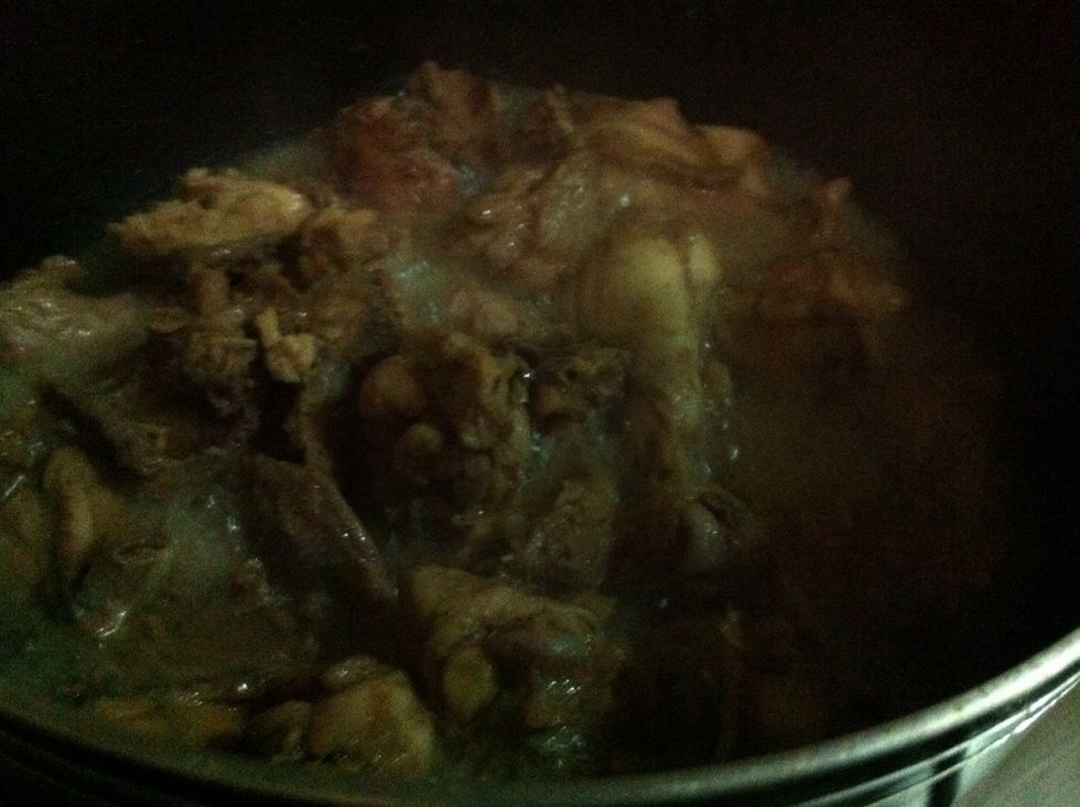 boil chicken along with ginger and garlic paste