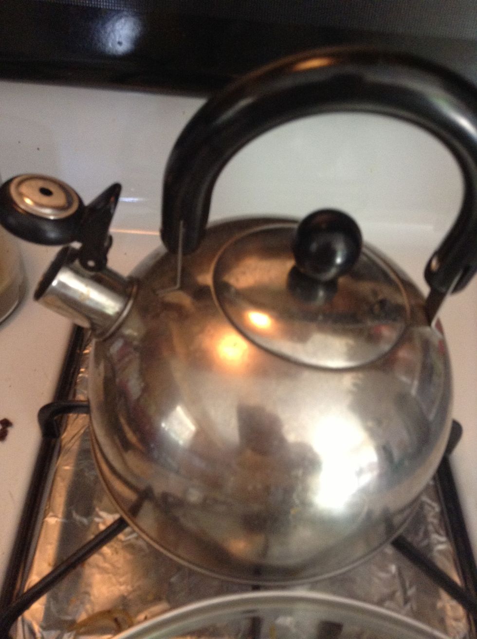 Boil enough water to fill a pitcher. Took me about two times of filling this to fill the pitcher.