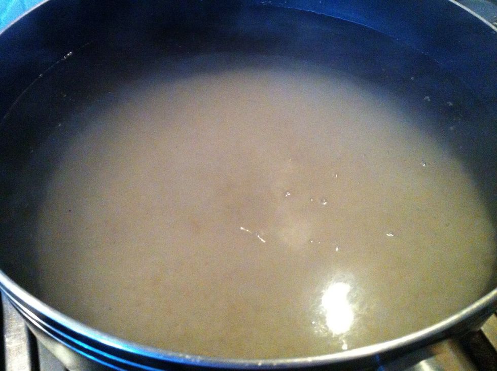 boil excess of water and add rice