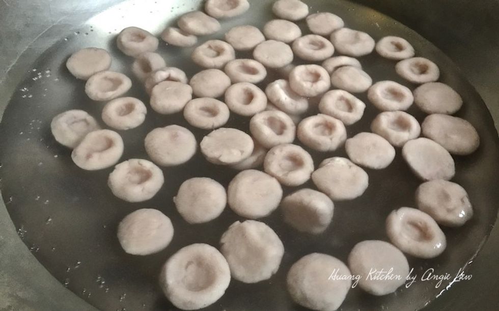 Boil for about 15 minutes or until the yam seeds float to the surface of the water.