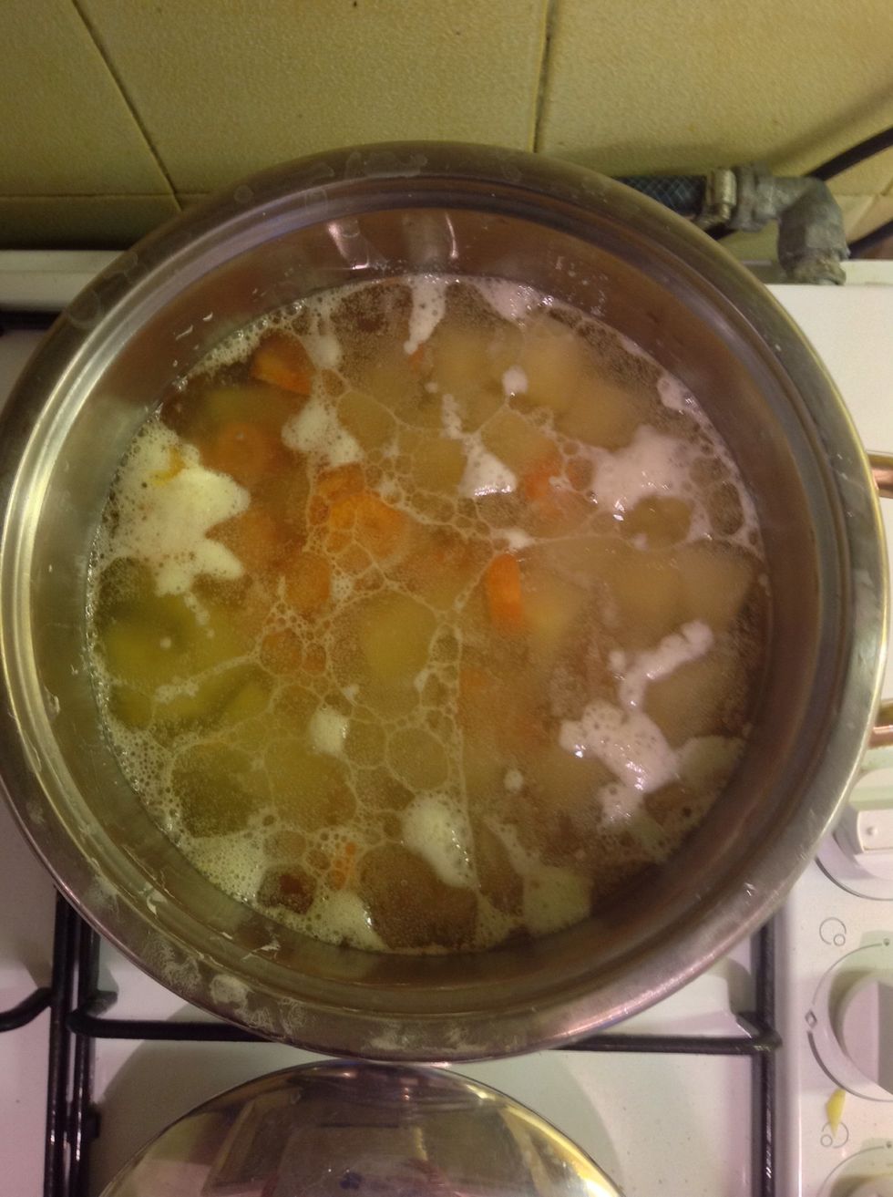 Boil it until the potatoes get softer