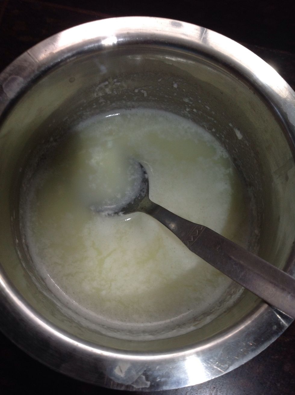 Boil milk and add vinegar. Then it will start to curdle.after few seconds keep it aside n let it cool