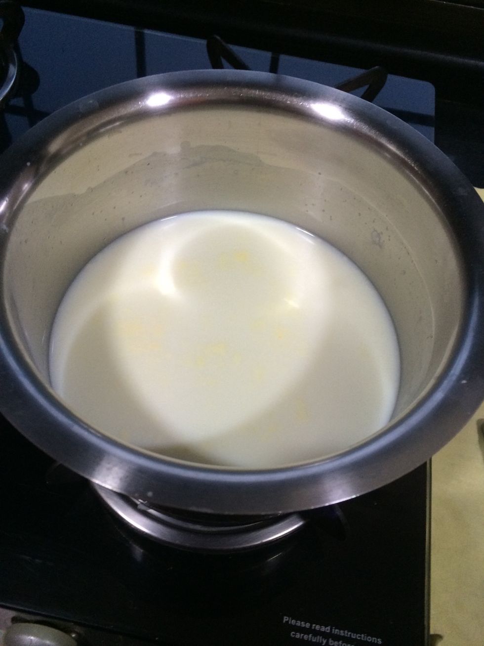 Boil milk and add yoghurt or curd to make fresh cottage cheese or just use store bought.