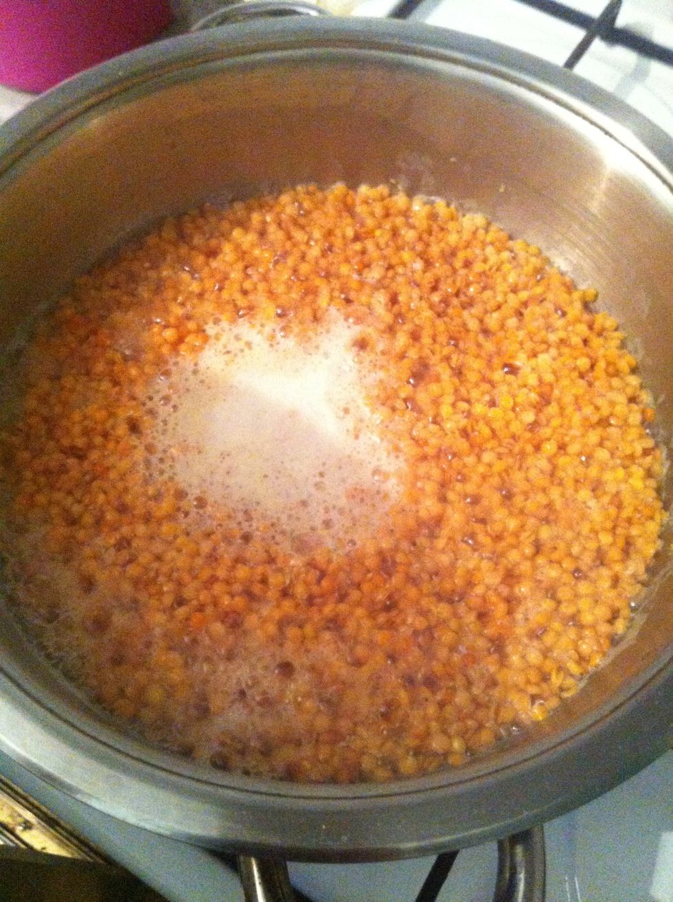 Boil one cup lentils until cooked through