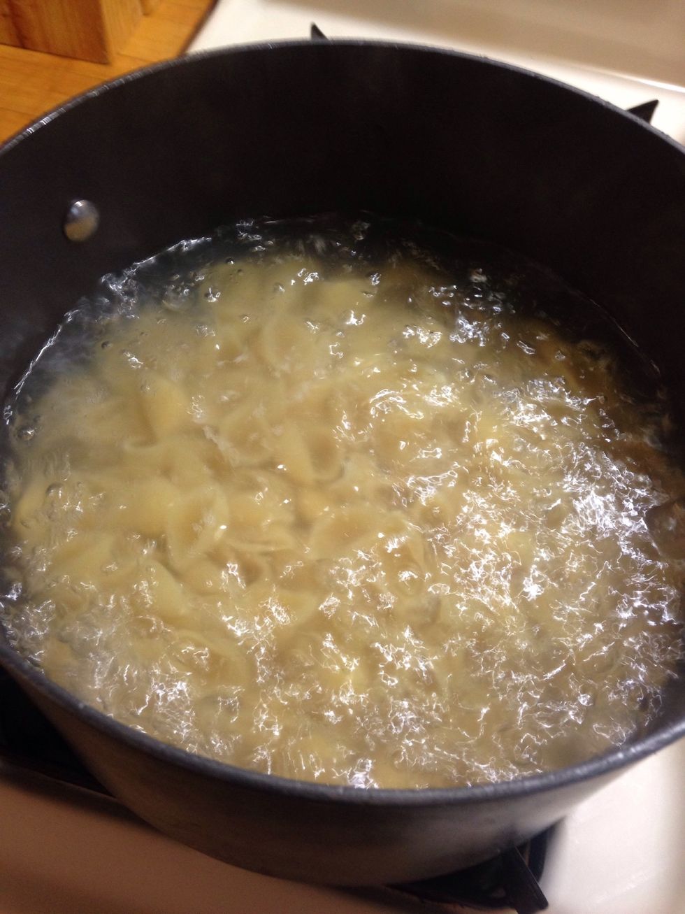 Boil pasta until aldente