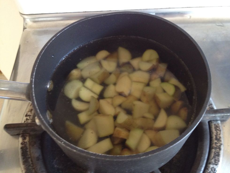 Boil potatoes for a few minutes