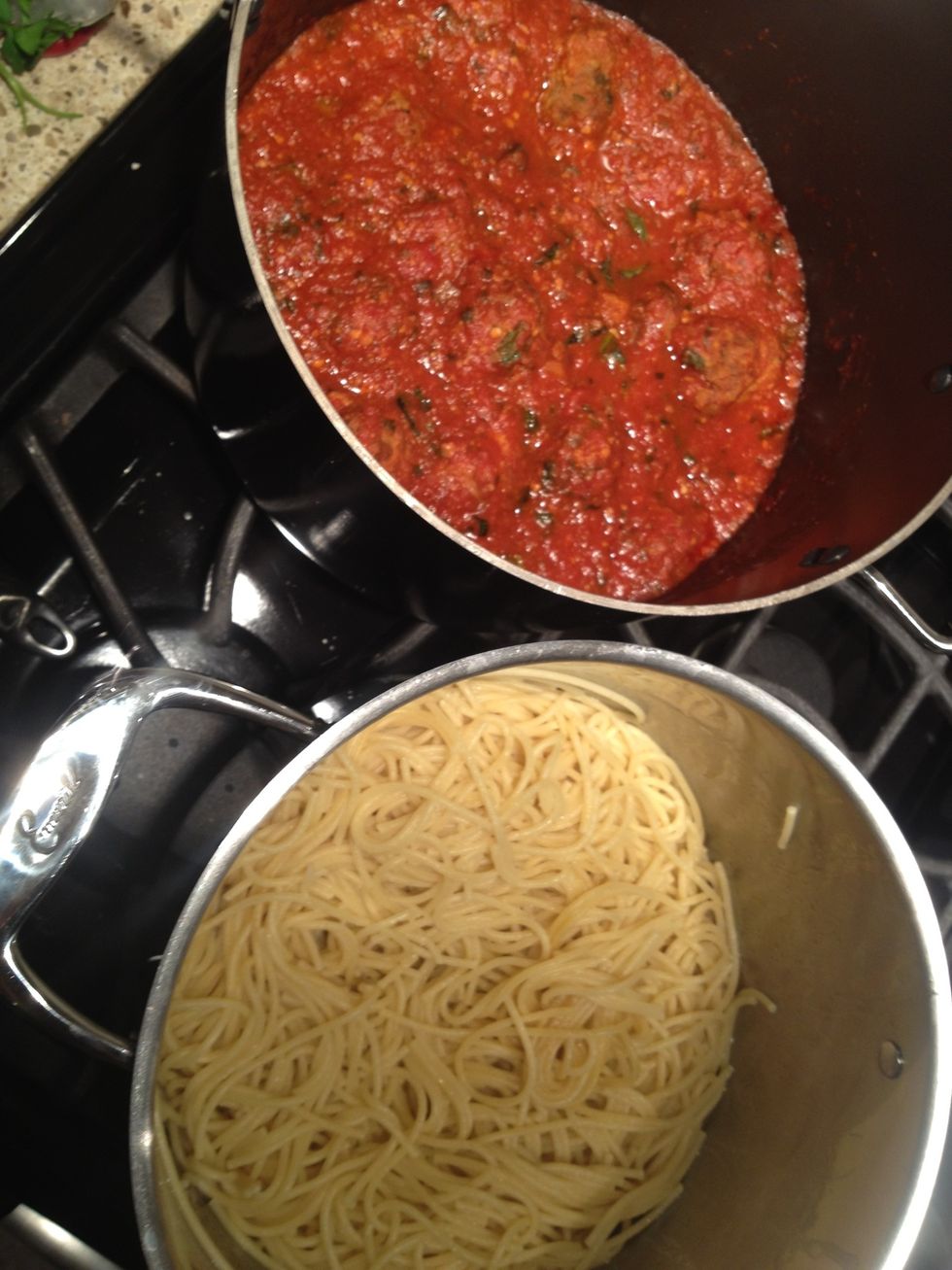 Boil some pasta during the simmer.
