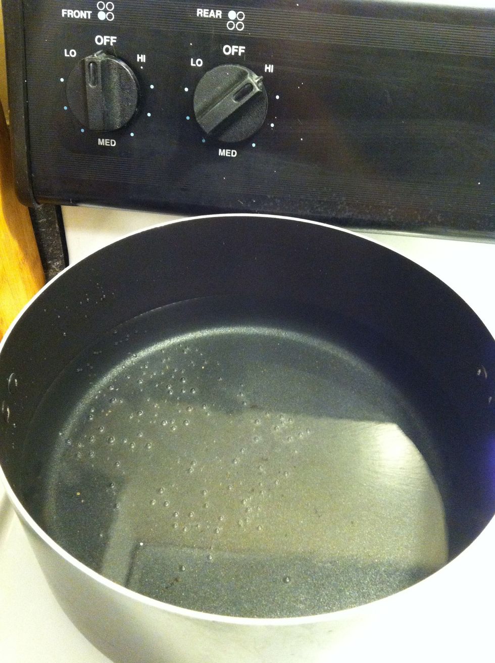 Boil some water. Add a pinch if salt.