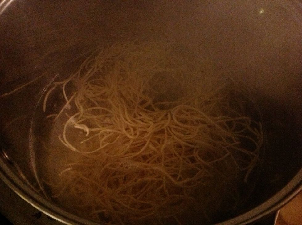 Boil the noodles until done which is like 25 seconds cuz they are so fresh. Fr real.