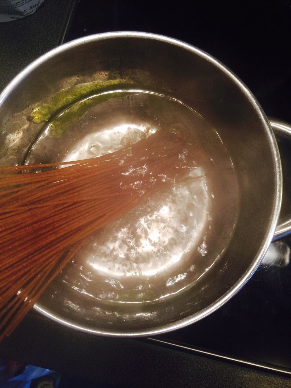 Boil the spaghetti (follow instructions on pack)