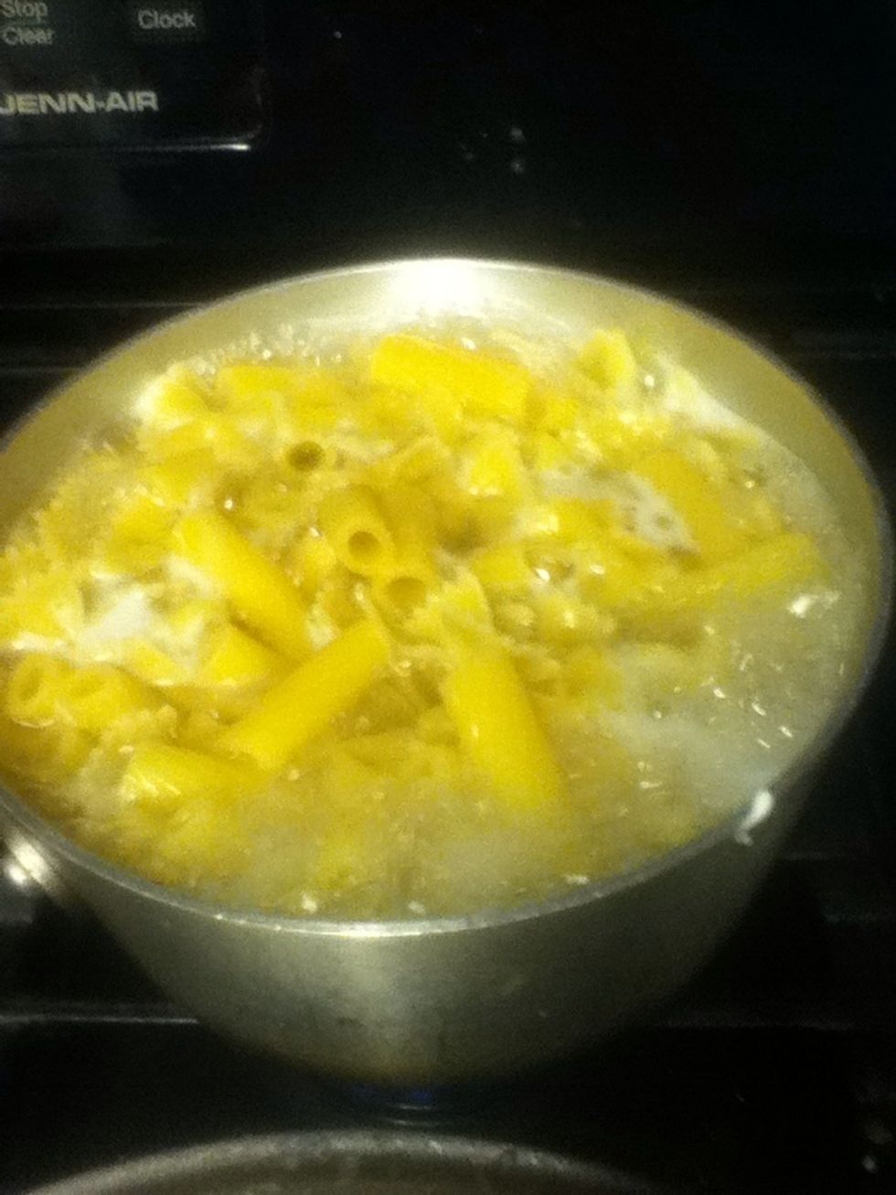 Boil up pasta. Mama needs a bigger pot! Guess that's what I'll ask Santa for.