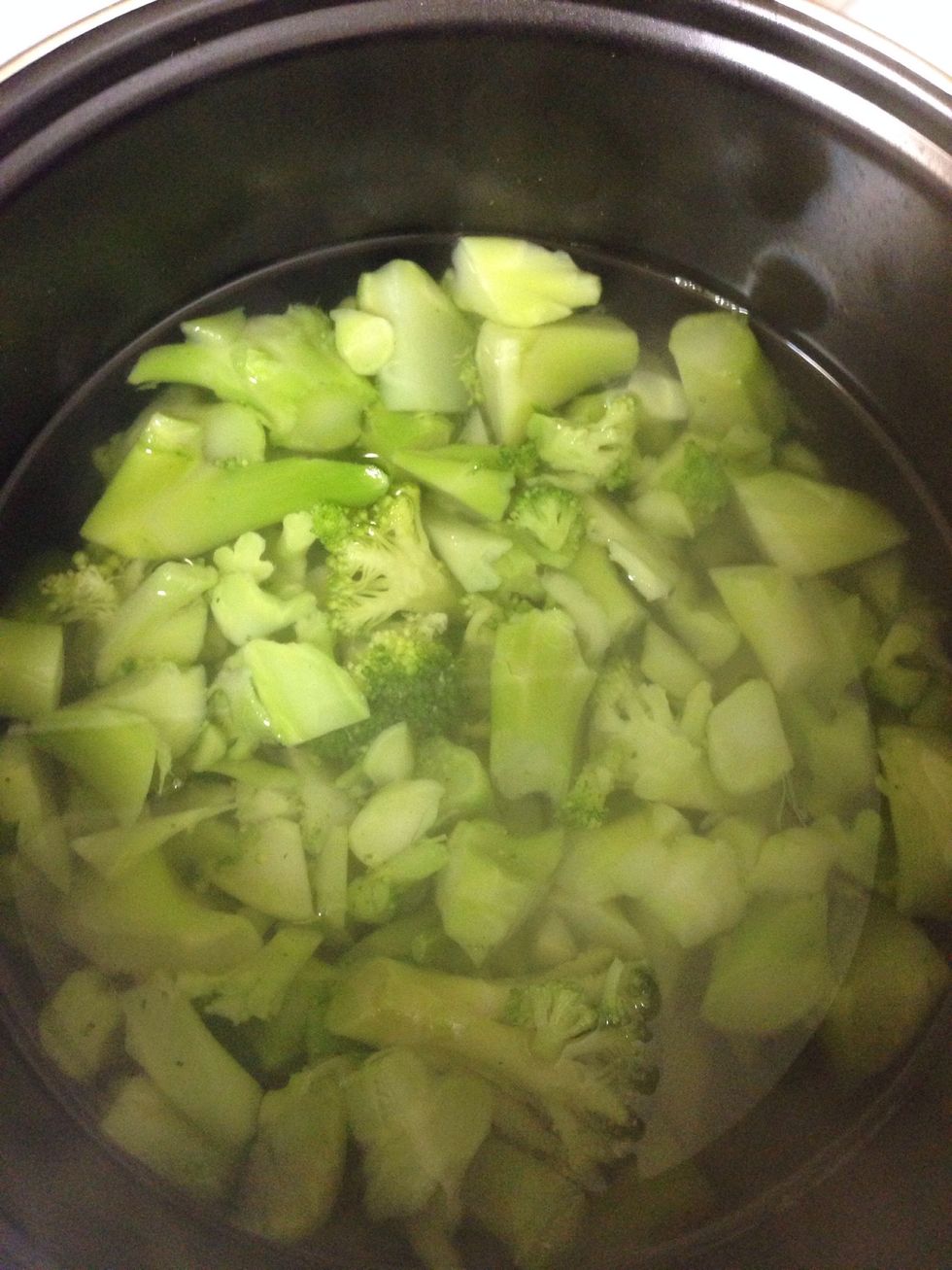 Boil up some broccoli and make sure it is extra soft.