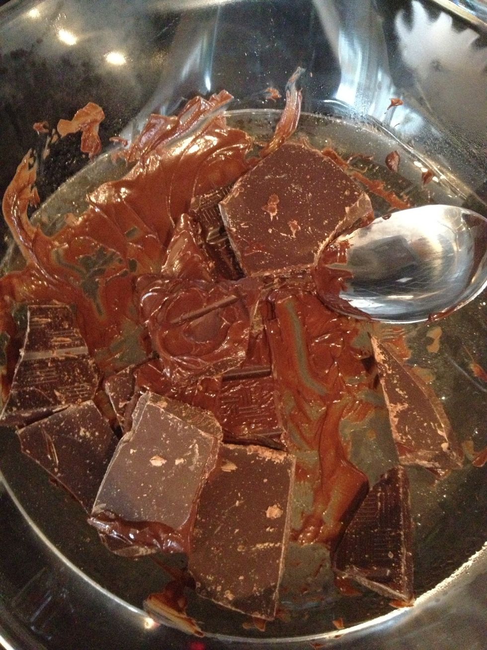Boil up some water, place a bowl over it and put in the chocolate. Stir occasionally until melted.