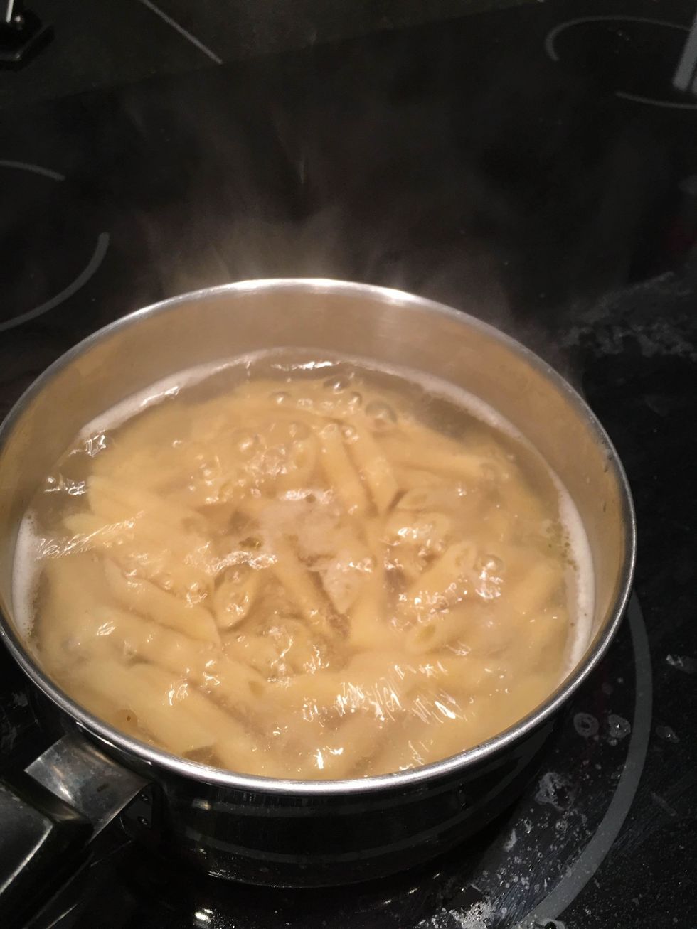 Boil water, and add pasta. Cook until tender, 8-10 minutes.