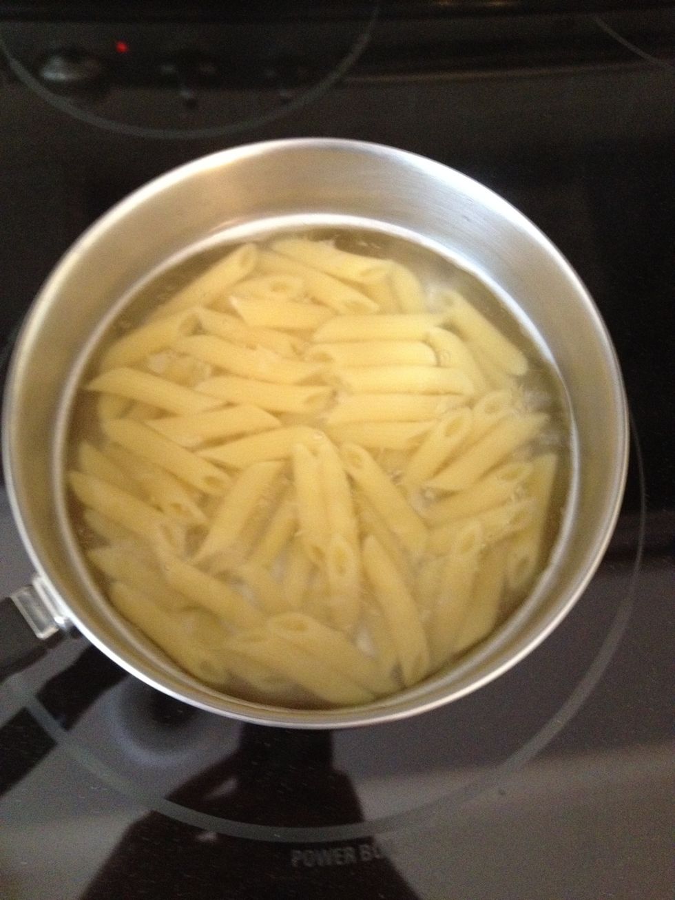 Boil water and pour the amount of pasta you're going to eat into the water