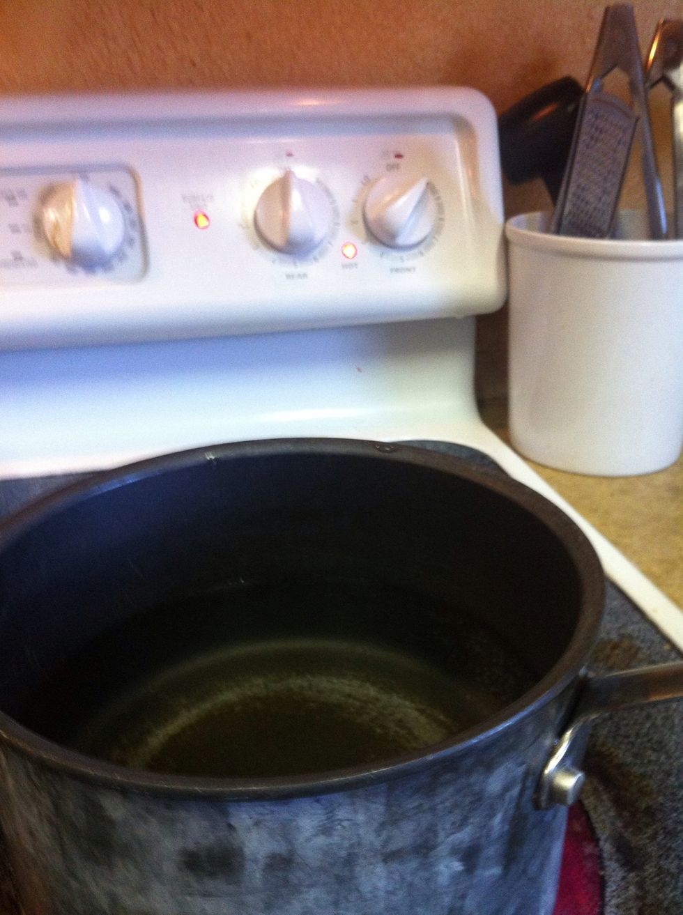Boil water....(the amount doesn't matter, it's not the measured one in the supplies ;))