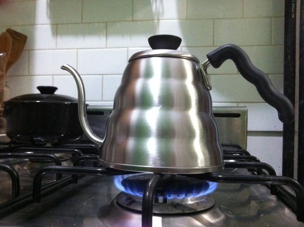 Boil water. The spout on this pitcher makes it easier to pour in a circle.