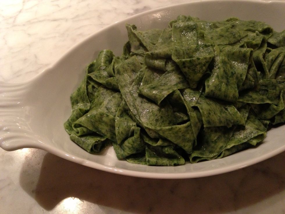 Boil your pasta in heavily salted water for about 2 to 3 minutes. It will cook quick! Drain your pasta right away.