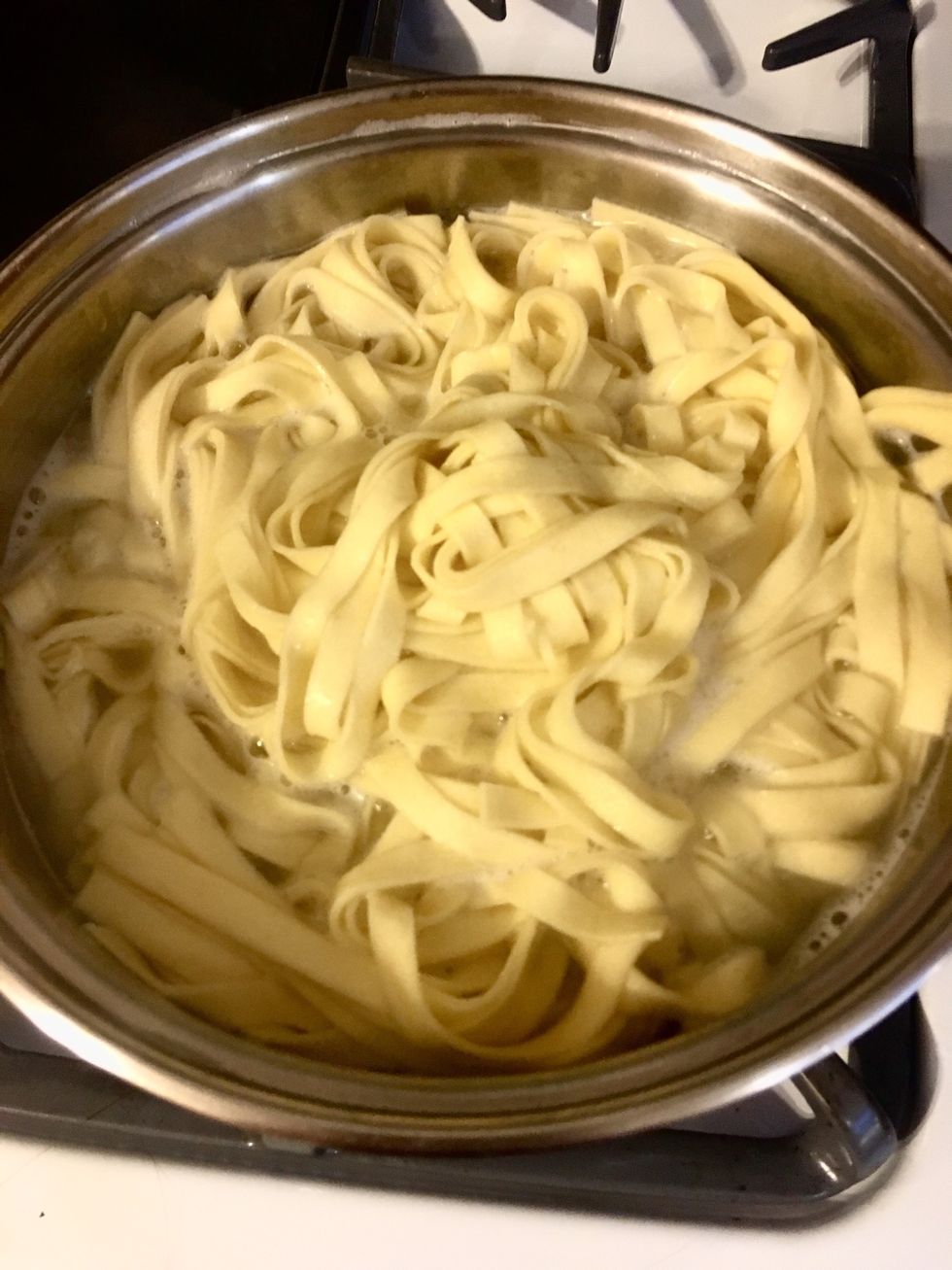 Boil your water, add olive oil & noodles (follow directions on noddle package)
