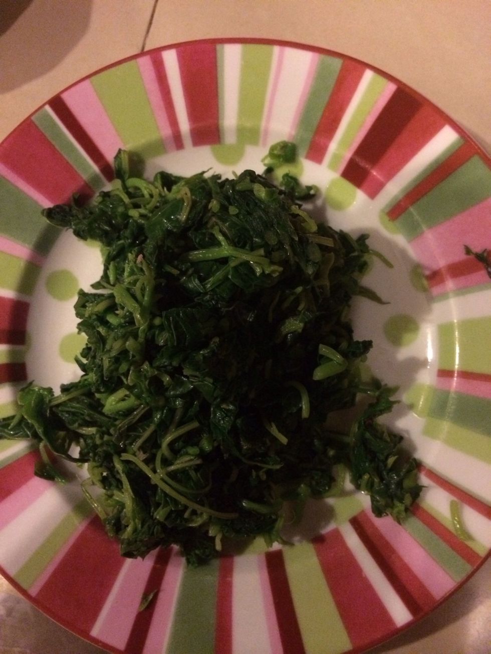Boiled spinach, thawwed and chopped