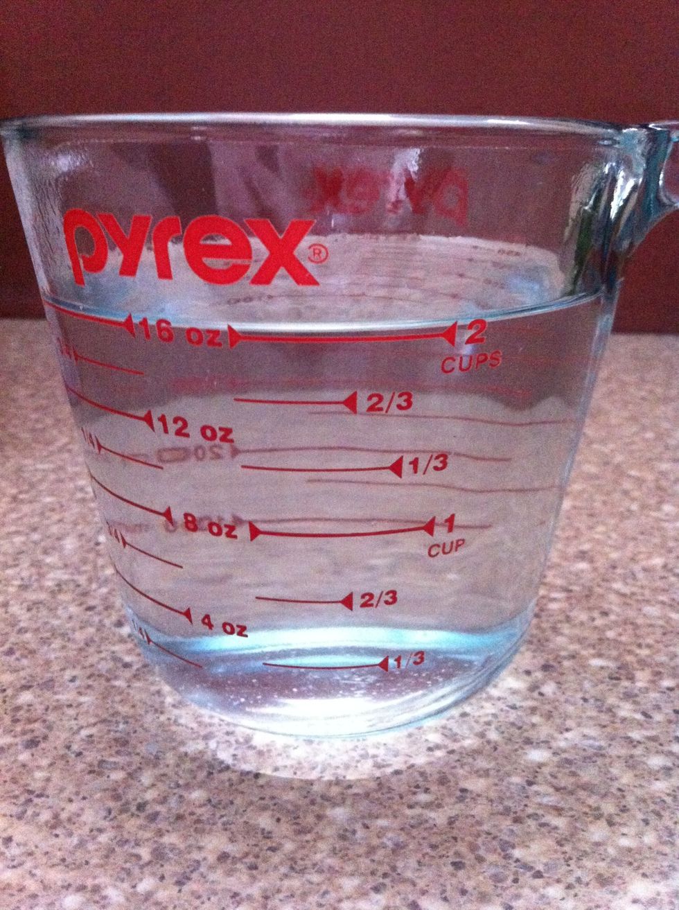 Boiling or warm water to steep tea, two cups (16oz)
