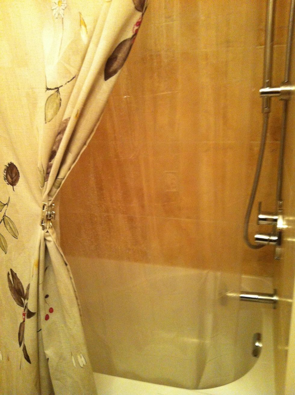 Bonus Tip: I also use it in the kids shower. The clear protective shower curtain does the job and I can see the kids while they are in the tub. A win win solution to a wet situation.