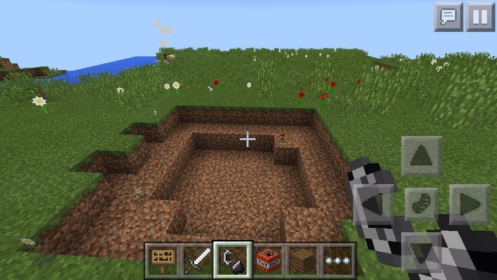 BOOM!!!!! (A creeper could do the job as well;just ignite it