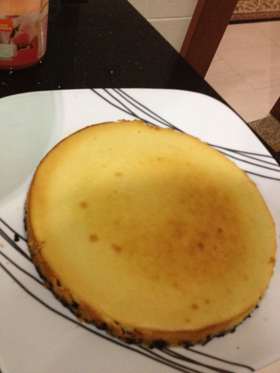 BOOM. My family likes it thin, and not a thick cheesecake. You can always double the recipe up and cook it slightly longer if you wish to. Refrigerate for at least 3 hours before serving.