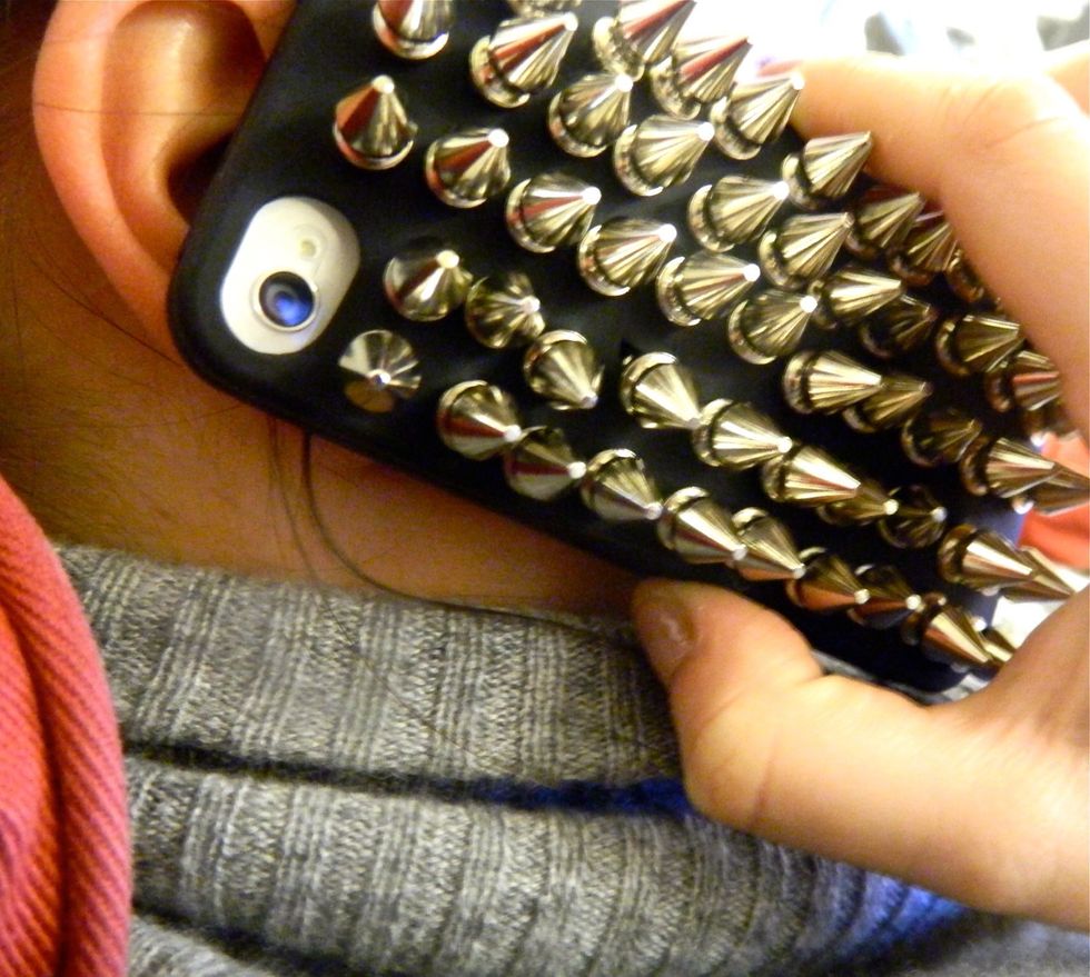 Boom! Your very own studded iPhone case! Check www.fashionlushxx.com for more fun DIY projects!