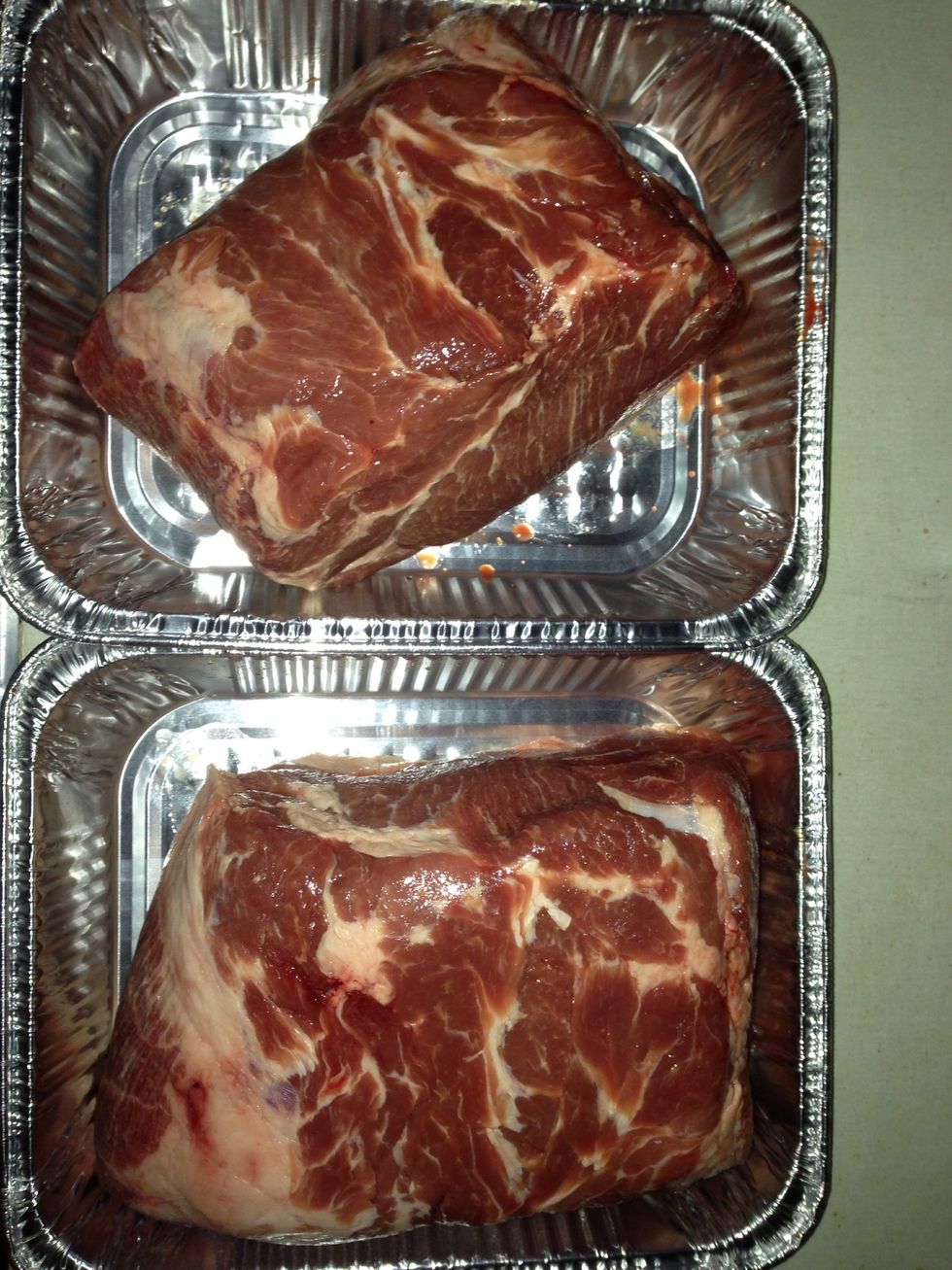 Boston Butts are actually shoulder cuts. They have the perfect amount of fat to make pulled pork.