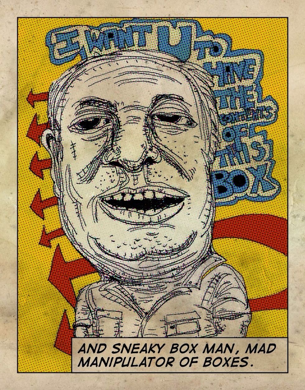 Boxman will confuse you with his assortment of different sized boxes.