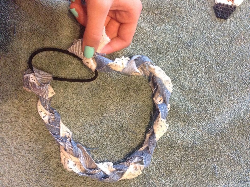 braid the little bit of fabric