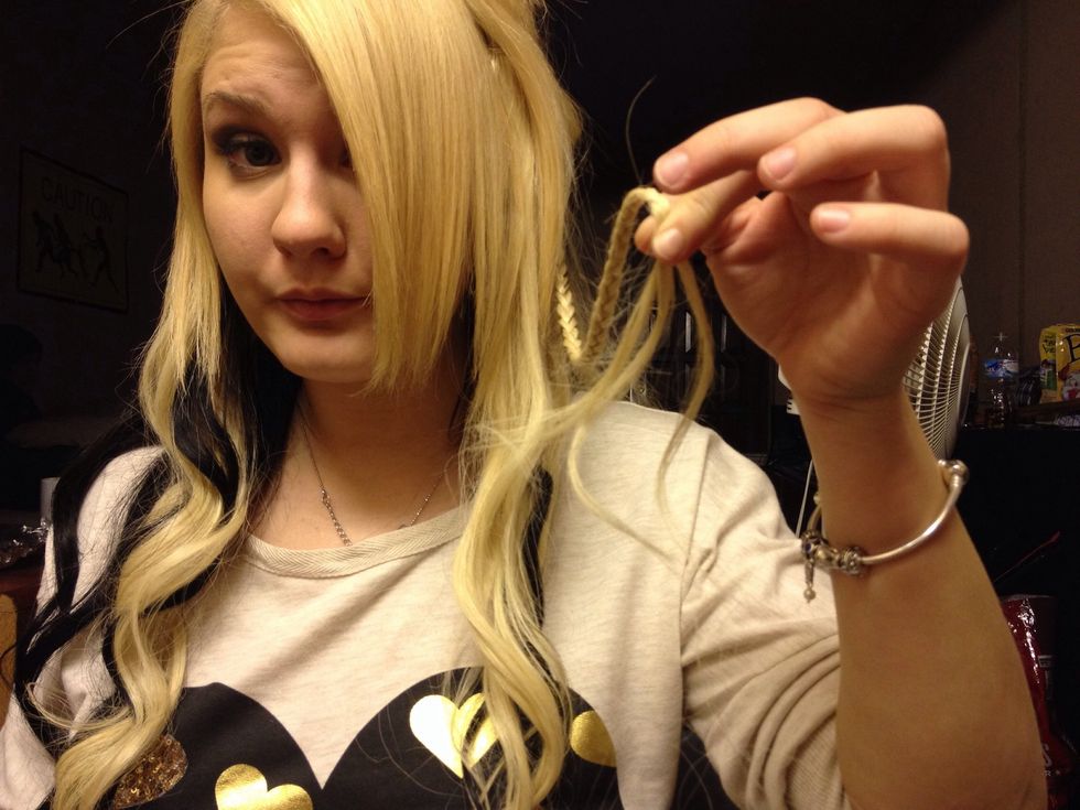 Braid til almost the end (excuse my face and red eyes, just a little sleepy )