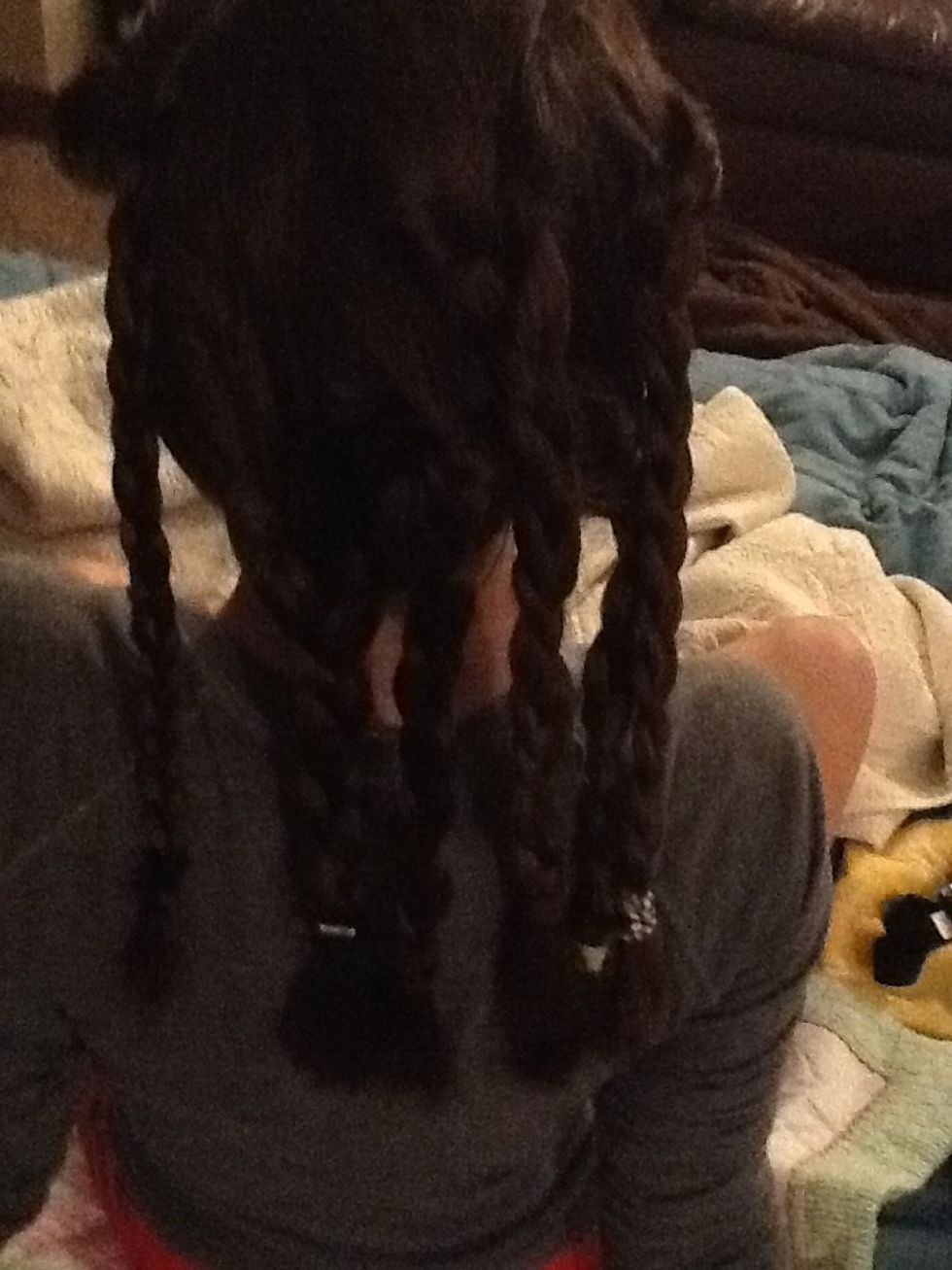 Braid your hair into 6 braids