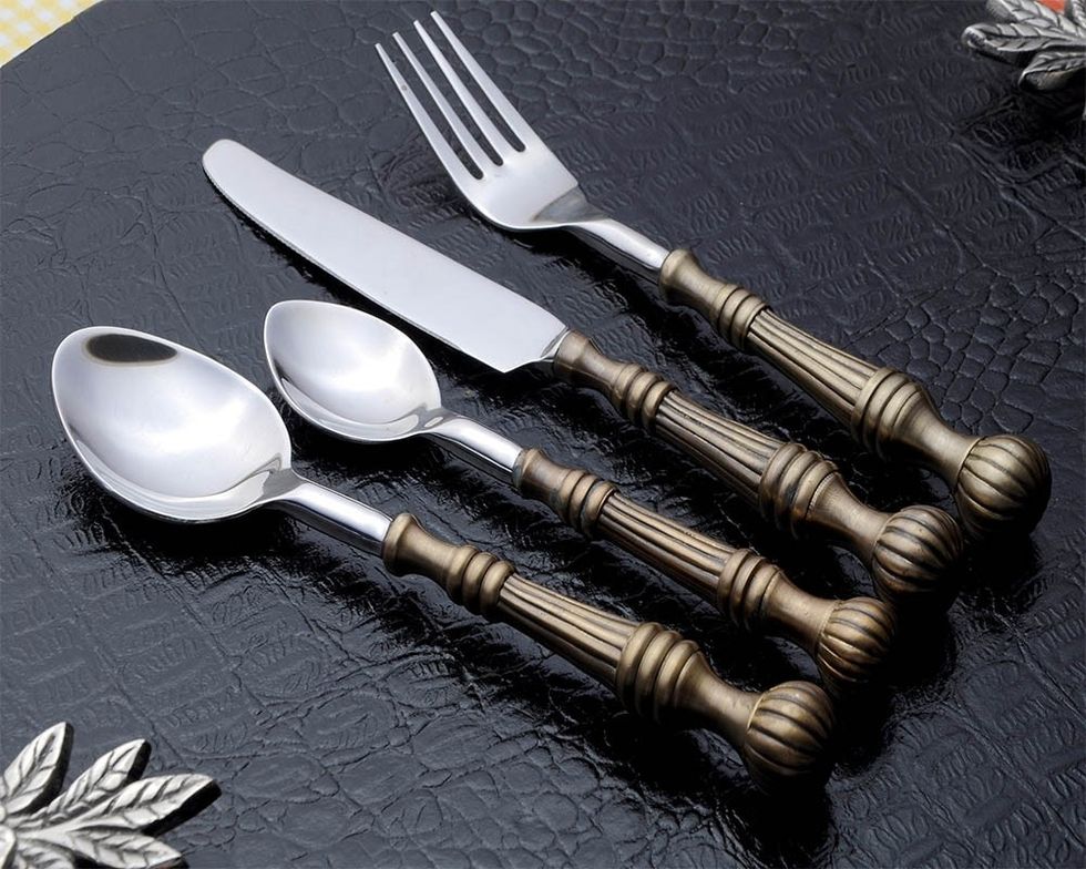 Brass Antique Cutlery Set, Shop Now:- https://www.maddhome.com/cutlery/brass-antique-cutlery-set-1261.html