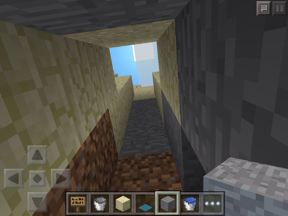 Break all the sand blocks until it looks like this.