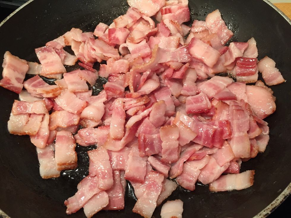 Break bacon apart in the pan, the heat will do most of the work for you.