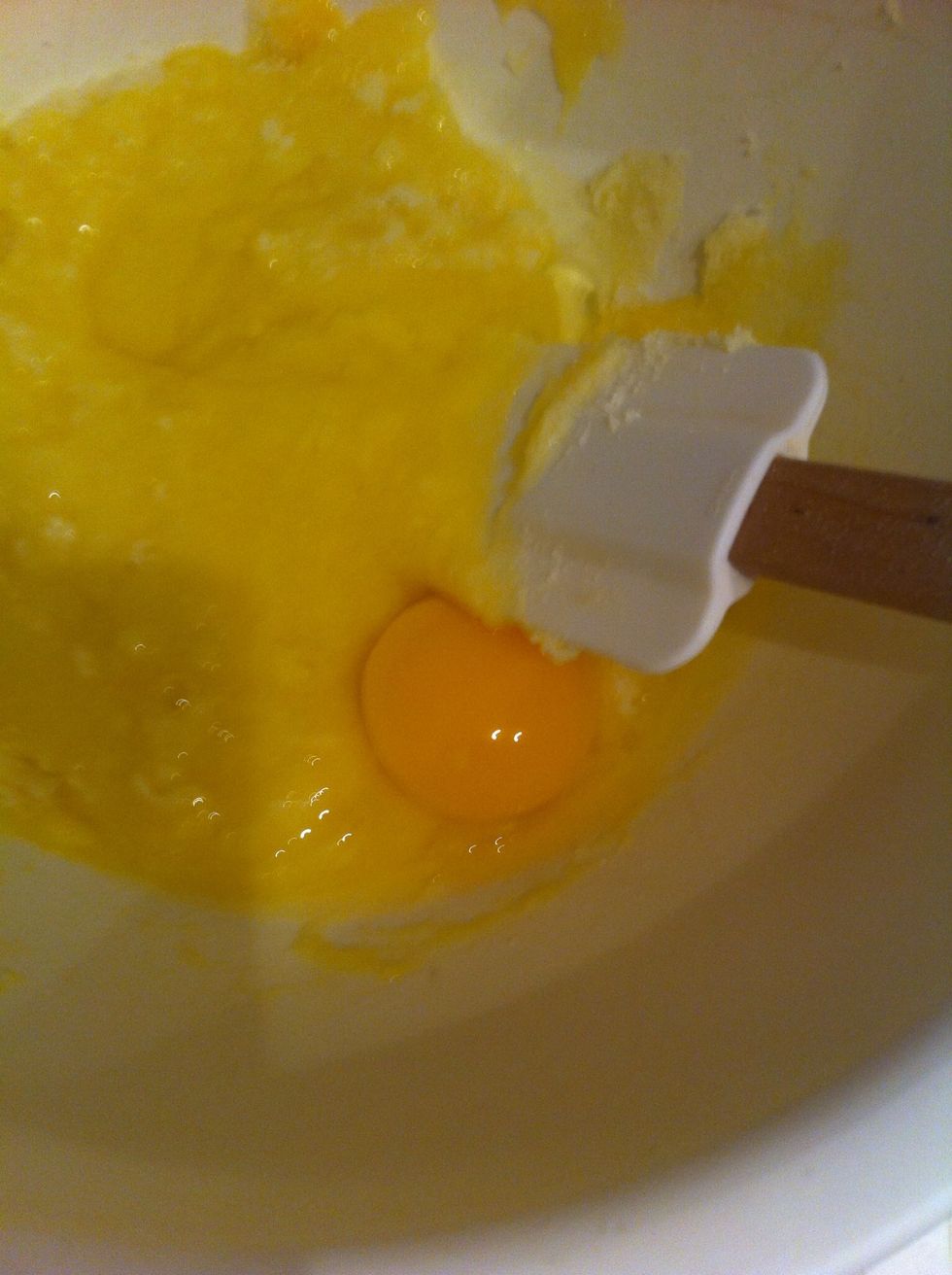 Break in second egg and combine