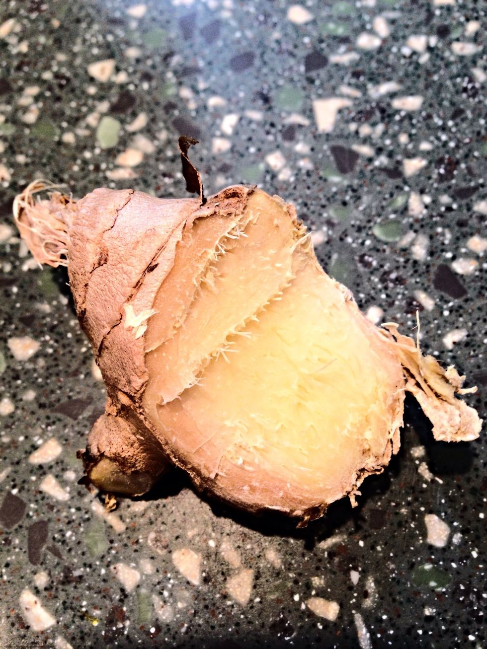 Break off piece of fresh ginger and peel...