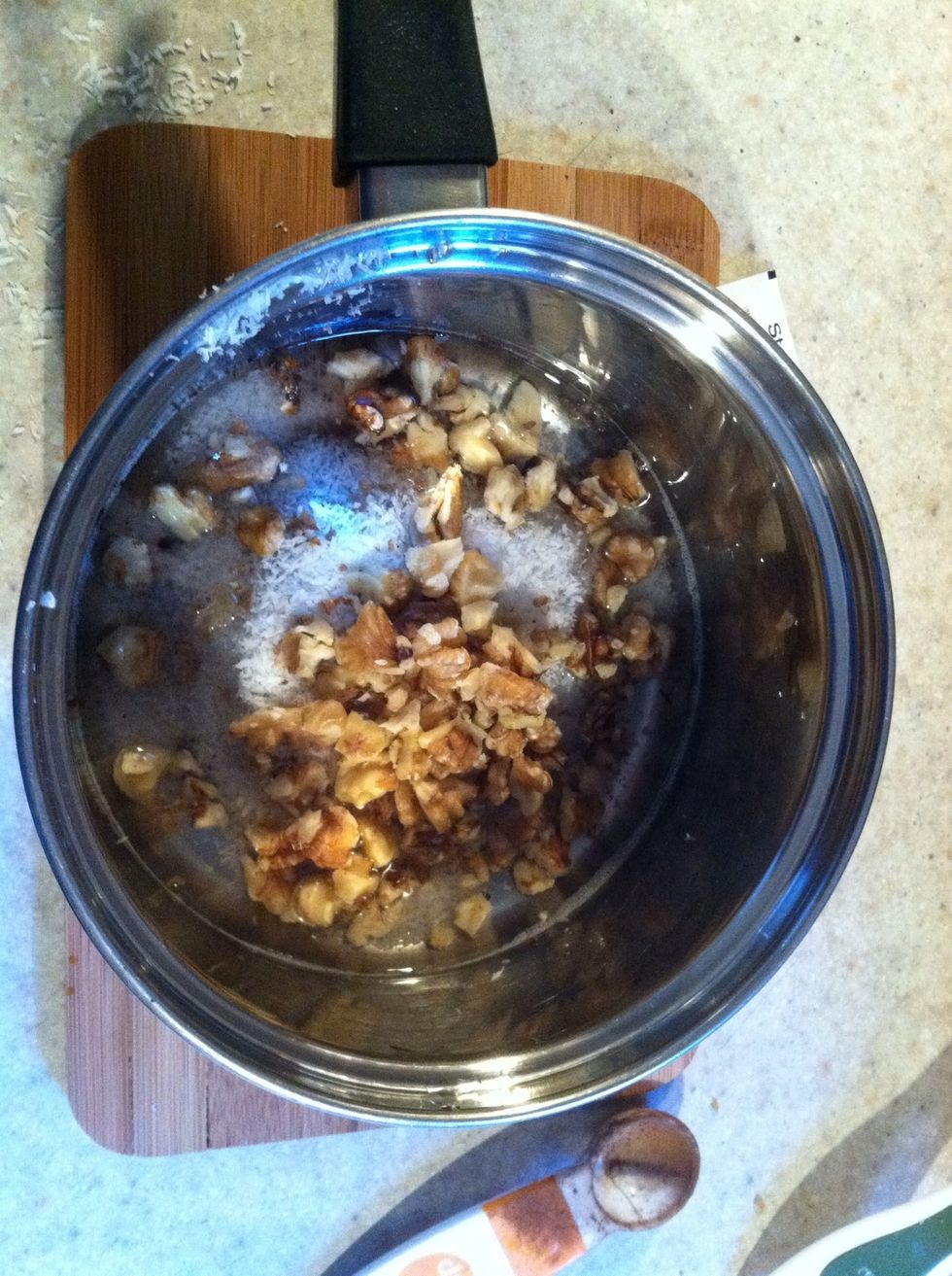 Break up and add walnuts...