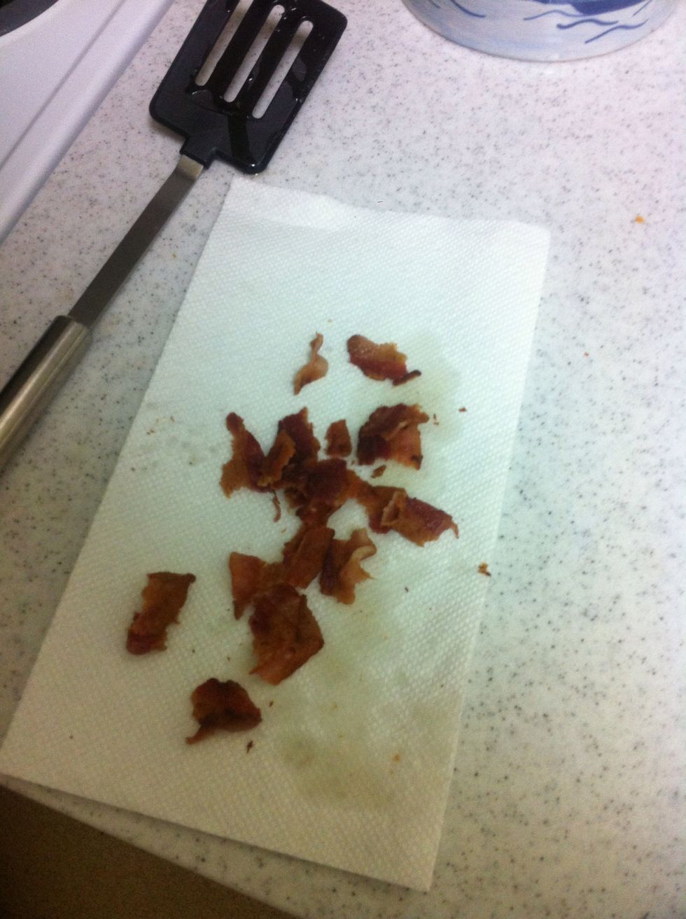 Break up the bacon into pieces